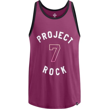 Under Armour Heren-tanktop met ronde hals van Project Rock (Paars)