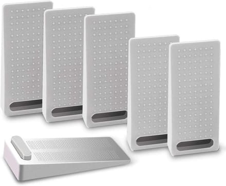 Deurwig Rubber - Deurstop Antislip - Deur Open Houden - In Hoogte Verstelbaar - 6 Stuks - Zilver Grijs