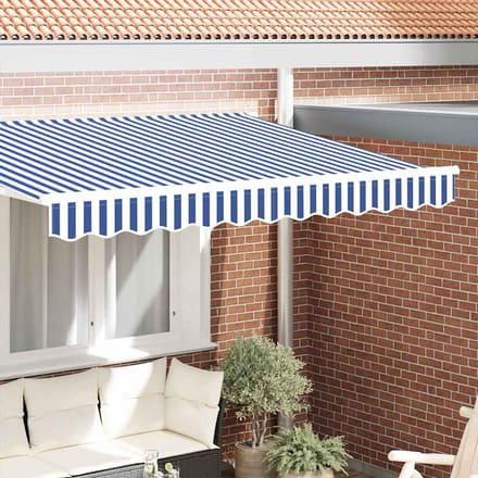 vidaXL Vervangende volant voor 2,5 m Blauw & wit gestreept Polyester