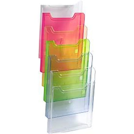 Exacompta A4 folderhouder, verticale wanddisplay, 6 vakken, 26 mm elk, uitbreidbaar, gemonteerd geleverd, 25 jaar garantie
