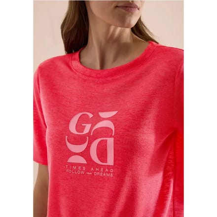 Shirt met print in linnenlook