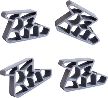 Deurstoppers Wiggen - Raambeveiliging - Thuisgebruik - Antislip Ontwerp - 4 Stuks - Grijs