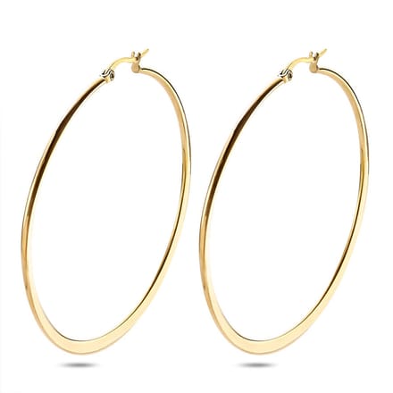 Twice As Nice Oorbellen in goudkleurig edelstaal, oorring 6 cm