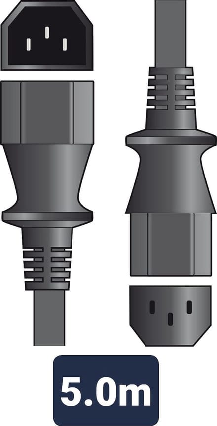 Netvoeding verlengsnoer IEC stekker - IEC aansluiting 5 meter