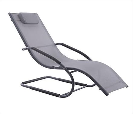Vivere Wave Lounger - Aluminium - Grey
