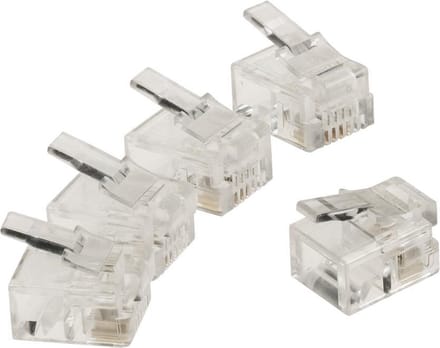 Telecom Connector RJ11 Male PVC Transparent