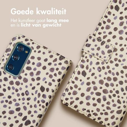 imoshion Hoesje - Geschikt voor Samsung Galaxy S20 FE - Design Bookcase smartphone - Black And White Dots
