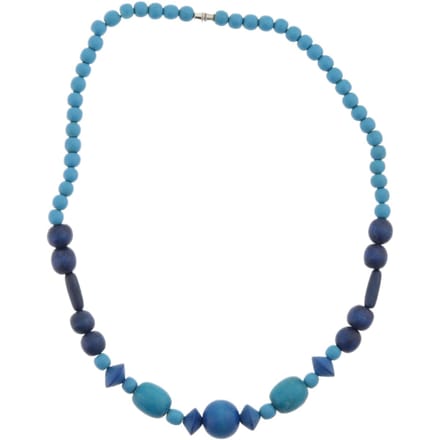 Behave – Houten kralen ketting – 45 cm – Turquoise – Schroefsluiting