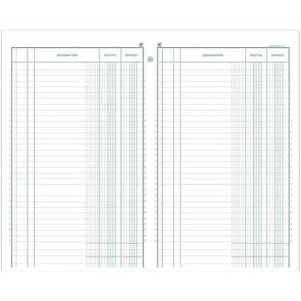 Exacompta Standaard register Ontvangsten - Uitgaven - 32x19,5 cm - 80 blad - Geassorteerd - 7730E