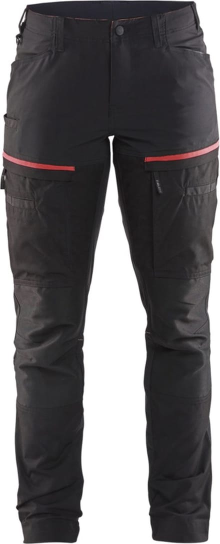 Blaklader Servicewerkbroek met stretch voor dames 7166-1845 - Zwart/Rood - D25