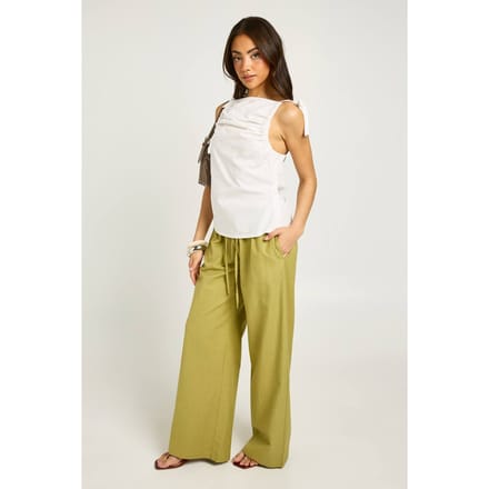 boohoo Dames Poplin Top Met Strikschouders | Wit | Maat: 38