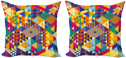 ABAKUHAUS Kussenhoezen Set – 2×40×40 cm – Multicolor, Dubbelzijdig