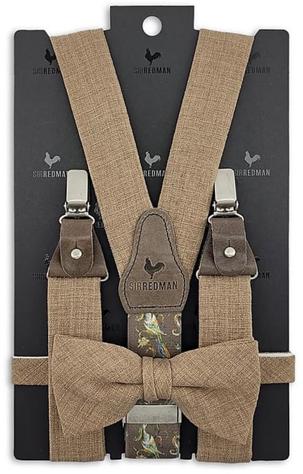 Sir Redman - Bretels met strik - bretels combi pack Jardin Chic Taupe - taupe