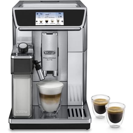 Machine expresso automatique avec broyeur - DELONGHI - PrimaDonna Elite ECAM 650.75.MS - Inox