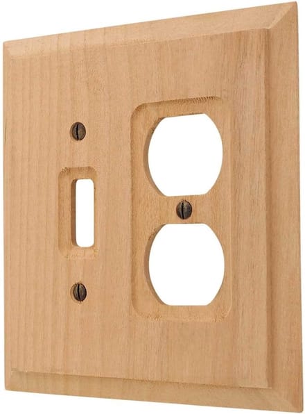 Amerelle 180TD Houten Toggle Duplex Muurplaat Onafgewerkt