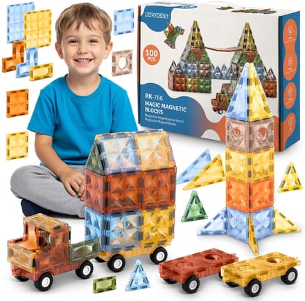 RicoKids RK-766 - Magnetisch Constructiespeelgoed - Kleurvol - 100 Stukken