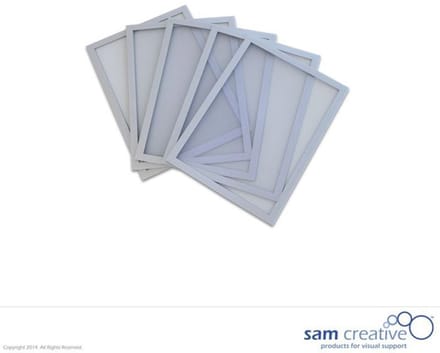 Sam Creative Whiteboard Magneten - Magneetvenster - Insteekhoezen - A5 - Zilver - 5 stuks