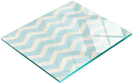 Multifunctionele decoratieve snijplank van gehard glas met zigzagpatroon, 60x52 cm