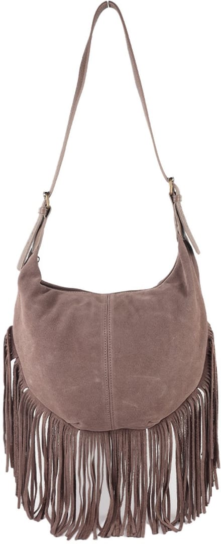Giuliano lederen schodertas Libra - Suede - Made in Italy - Taupe