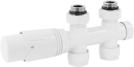 Kraanset Multiblock wit rechtdoor incl. thermostaatkop LuxeBath