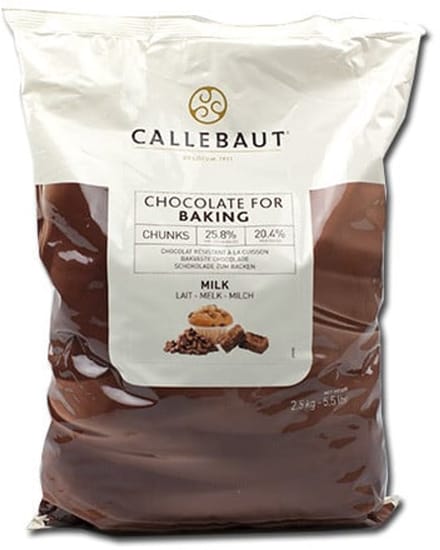 Callebaut Bakvaste chocolade Chunks Melk 2,5 kg.