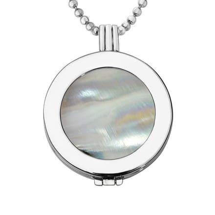 Munthouder met Ketting en Munt 33mm Schelp Multi Grijs - Zilverkleurig - ERHS757