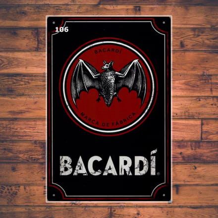 Wandbordje Logo Bacardi