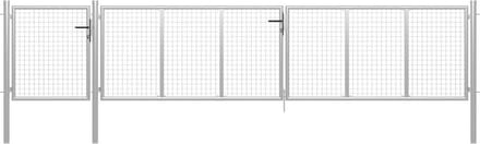 vidaXL - Tuinpoort - staal - 500x100 - cm - zilver