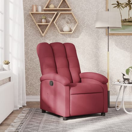 vidaXL - Fauteuil - verstelbaar - stof - wijnrood