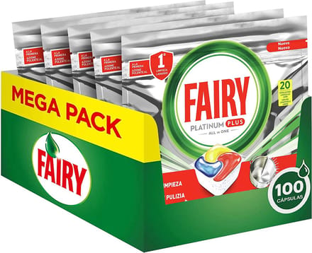 FAIRY© Vaatwastabletten All in One Platinum Plus - Lemon - Anti-Dull Technology - Dishwasher Tablets 5 x 20 stuks
