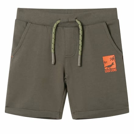vidaXL - Kindershorts - met - trekkoord - 116 - donkerkaki
