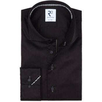 R2 Overhemd Twill Zwart - Maat 36 - Heren - Overhemden Formeel