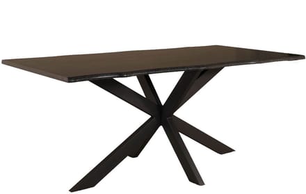 Eettafel langwerpig 180cm Jeffo zwart langwerpige tafel MDF eetkamertafel