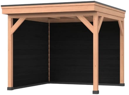 Douglas overkapping, 300 x 300, Met achterwand, Westwood Comfort Basic zwart