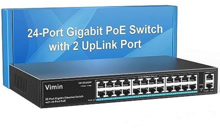 24-poorts Gigabit PoE-switch met 2 PoE-poorten en 320 W vermogen