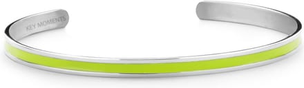 Key Moments 8KM-B00531 Stalen Open Bangle - One-size (60 x 50 x 4 mm) - Zilverkleurig / Groen