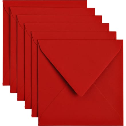 Envelop Papicolor 140x140mm rood pak à 6 stuks