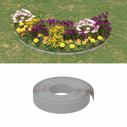 vidaXL - Tuinkanten - 25 - m - 10 - cm - PE - Grijs