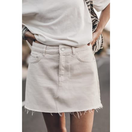 Mikuta The White Denim Skirt White Maat: L | Mini Rokken Outlet | Dames | Wit