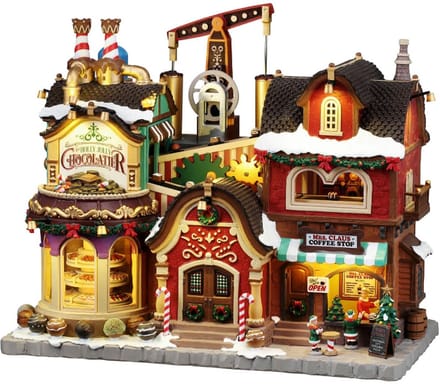 Lemax - Holly Jolly Chocolatier & Mrs. Claus Coffee Shop - Animatie
