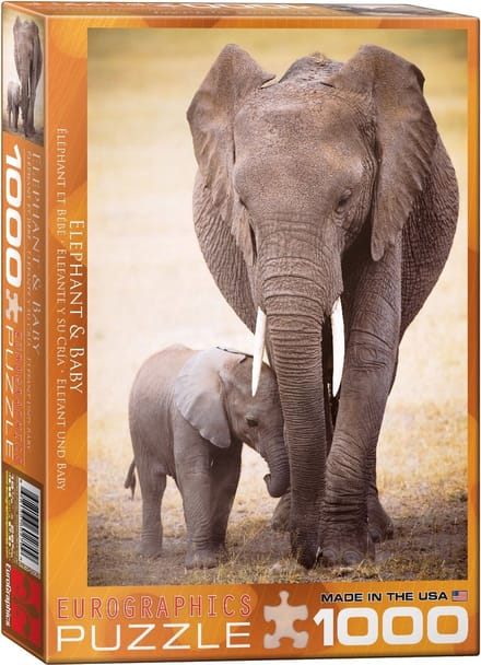 Eurographics - Olifant & Baby [Elephant & Baby] - 1000 stukjes 48×68cm (b×h) - Legpuzzel