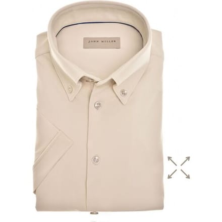 John Miller Overhemd Slim-Fit Hyperstretch Short Sleeve Zand / male