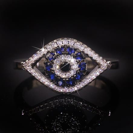 Oog van de Duivel Inlegring Dames Modieuze Dames Diamanten Ring Hand Decoratie No. 10 black