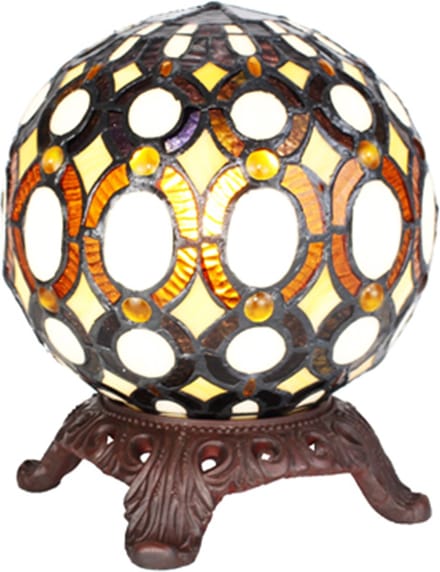 Lumilamp Tiffany Tafellamp Ø 20x25 cm Geel Glas