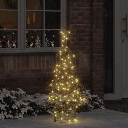 vidaXL - Kerstboom - 120 - LED's - Warmwit - 150 - cm - Rattan