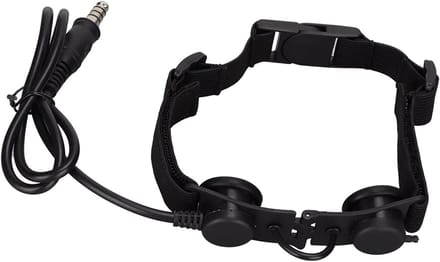 Militaire Oortelefoon met Keelmicrofoon en Ruisonderdrukking Zwart - 7,1 mm