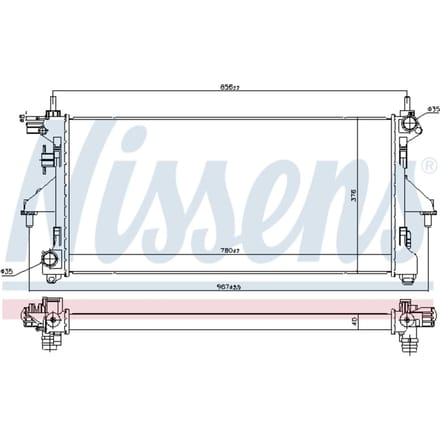 Radiator, motorkoeling NISSENS 606347