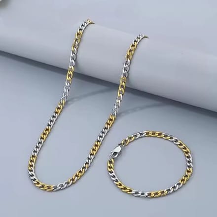 Cuban Link Ketting&Armband Set | Goudekleurig | 3.5mm | Ketting Heren