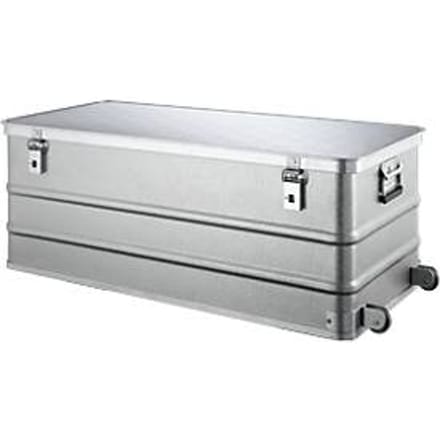 Rechthoekige container met wielen, aluminiumkleurig, 150 l
