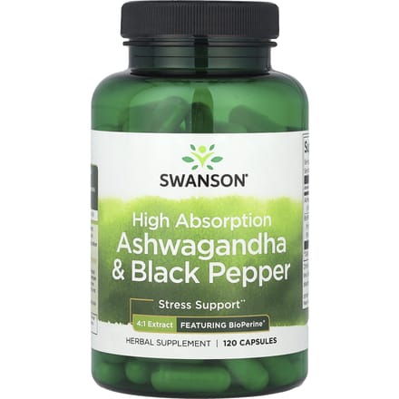 Hoge Absorptie Ashwagandha & Zwarte Peper, 120 Capsules